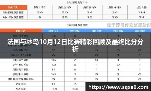 法国与冰岛10月12日比赛精彩回顾及最终比分分析